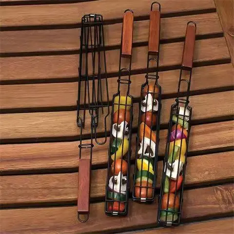 Grillkosár Kosár Rozsdamentes Acél Botlásellenes Grill-Grill Szerszámok Grill Háló Hús Hamburger Bbq