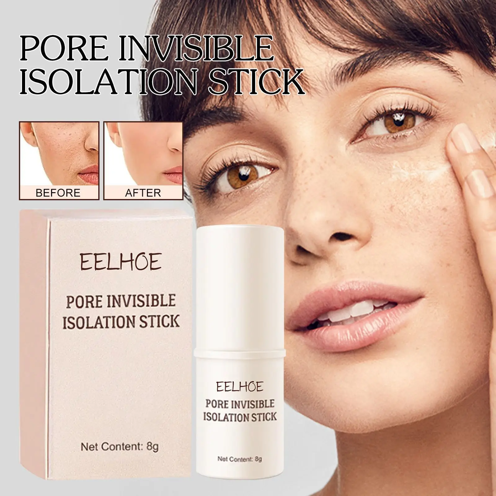 

Eelhoe Pore Isolation Stick Skin Color Evenly Moisturizing Invisible Pore Concealer Waterproof Sweat-Proof Silky Smear-Proof