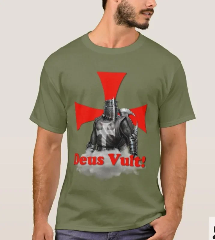 Deus Vult Knights Templar ߼ ڱ Ƽ, 100%  O- , ĳ־  Ƽ,  S-3XL, 