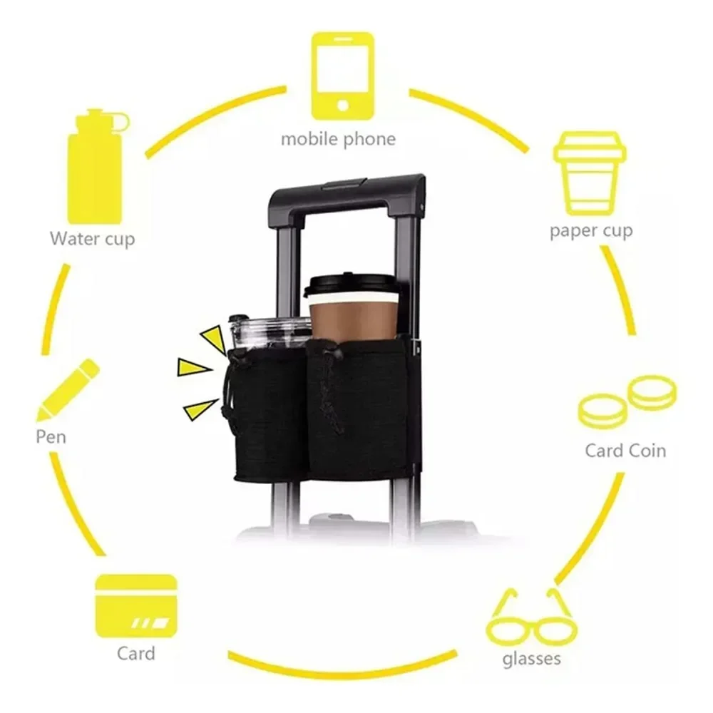 Durable Travel Luggage Drink Holder - Hands-Free Beverage Carrier