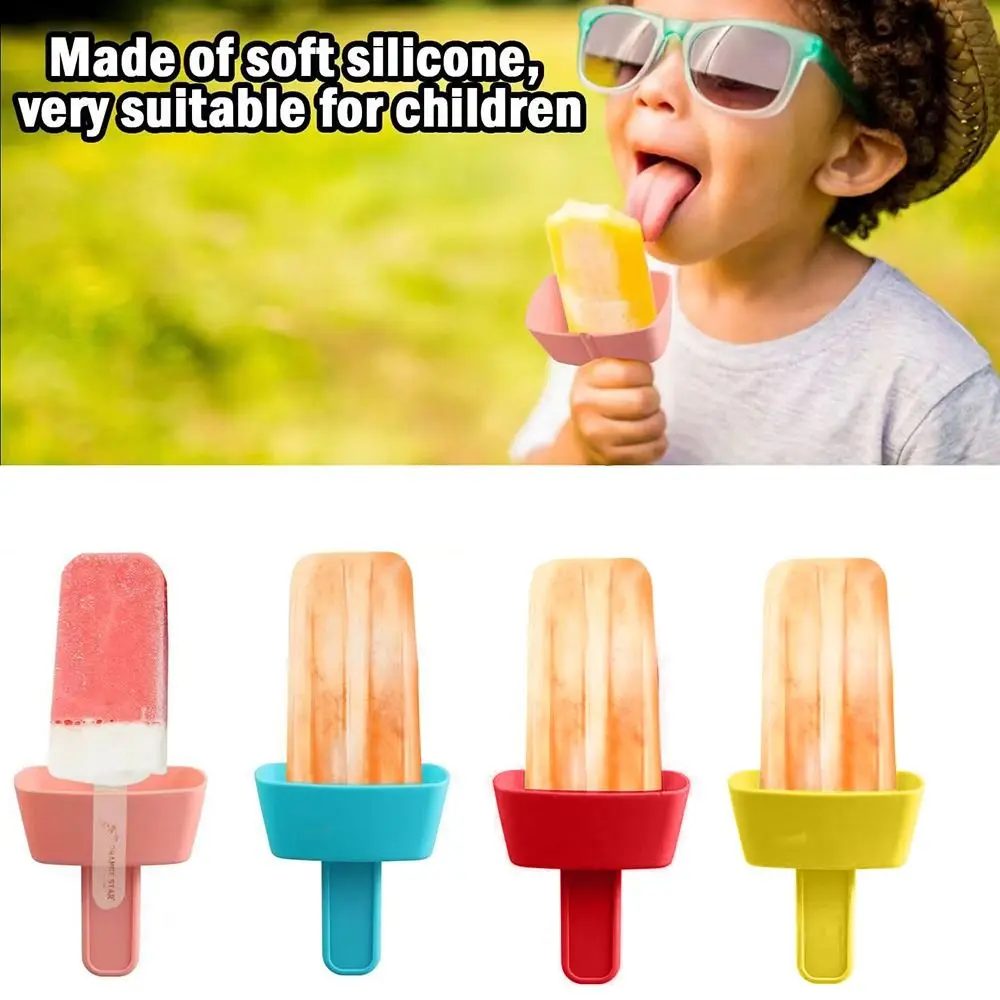 Popsicle rack 1/2Pcs Anti-flow Drip Proof Popsicle Rack Popsicle Protectors Ice Pop Guard Ice Cream Bracket Dirtiness free Silicone