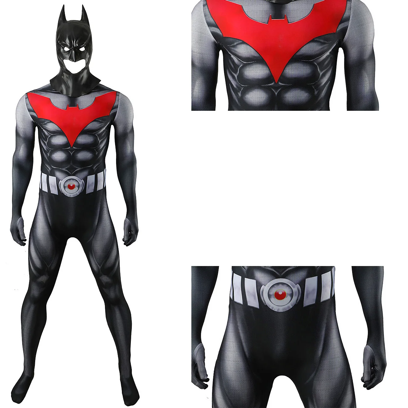 DC-Inspired Batman Cosplay Bodysuit for Adults and Kids
