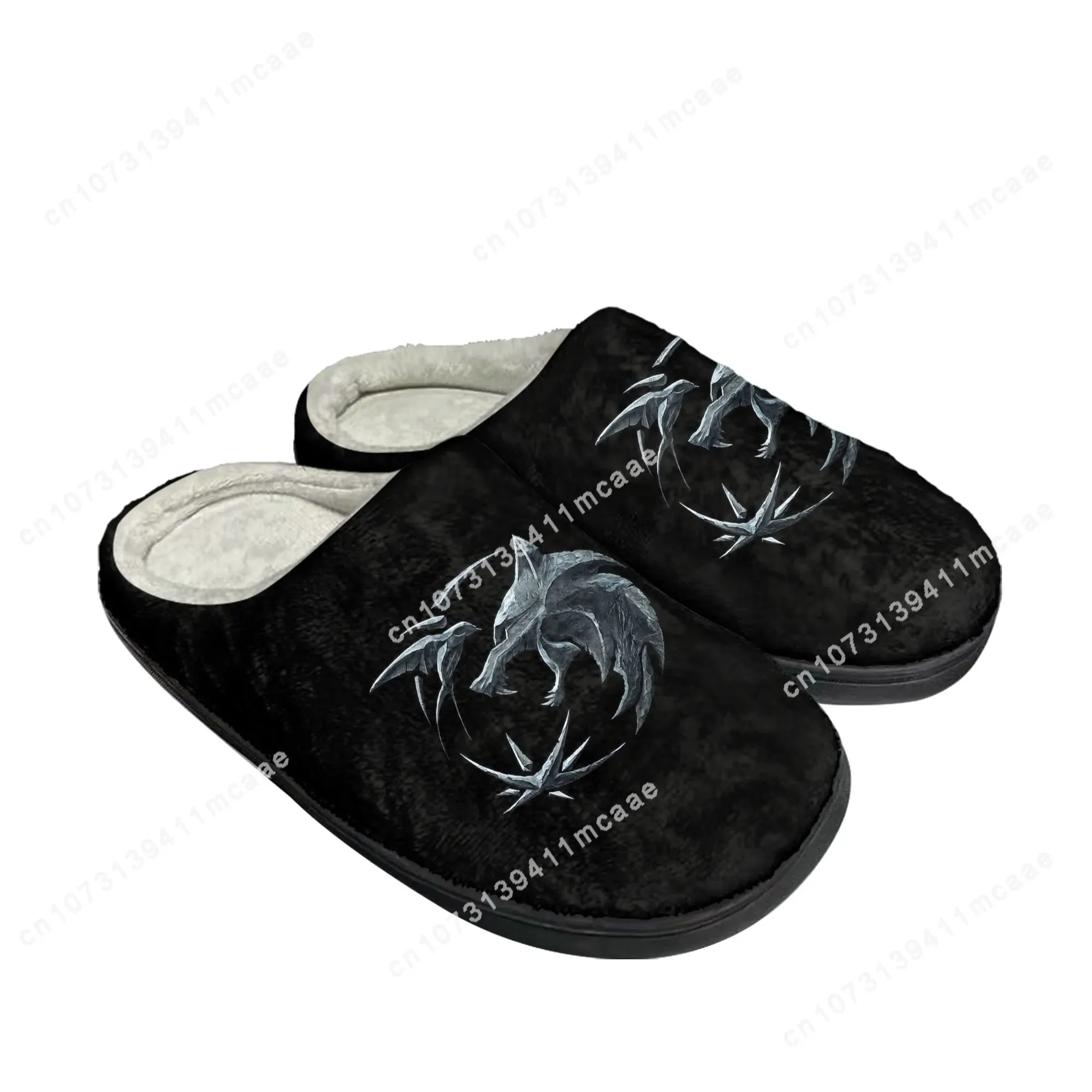 The-Witcherr Home Cotton Slippers Mens Women Symbol Wolf Plush Bedroom Casual Keep Warm Shoes Thermal Indoor Slipper Custom Shoe