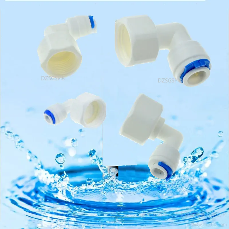 Ro Acqua Raccordo A Gomito 1/4 "3/8" Od Tubo Flessibile Di 1/4 "1/2" 1/8 "Bsp Femmina Filo Di Plastica Rapido Del Tubo Osmose Reversa Aquario Connetto