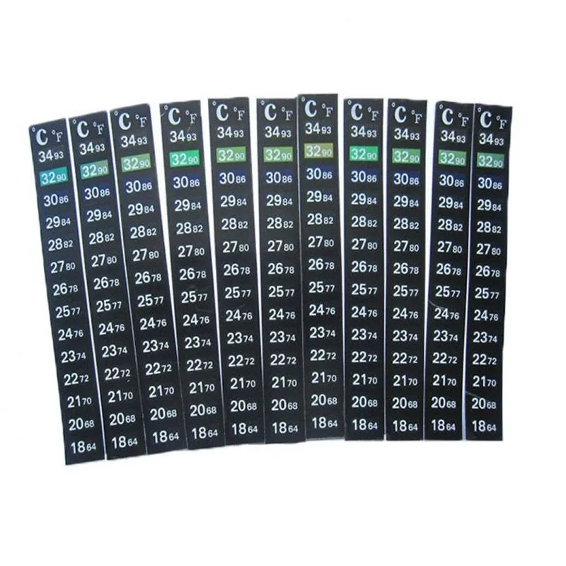 5Pcs/10Pcs Aquarium Thermometer Strip Stick-on discolor Adhesive Sticky Dual Scale Temperature Tools