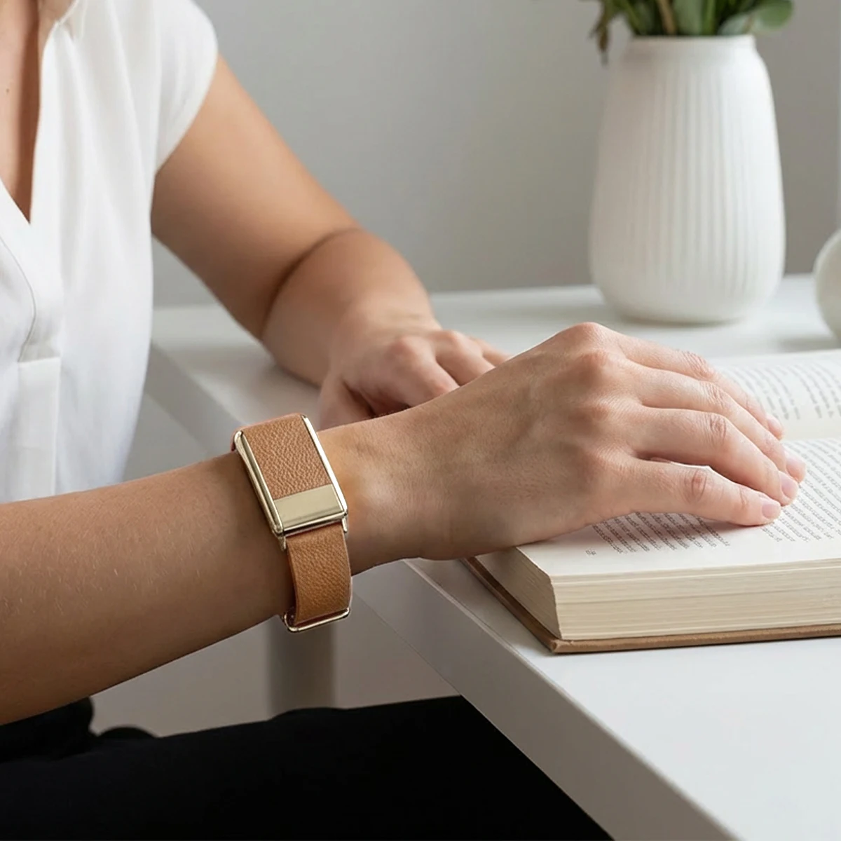 Luxury Leather Tapered Band - Premium Adjustable Strap Replacement