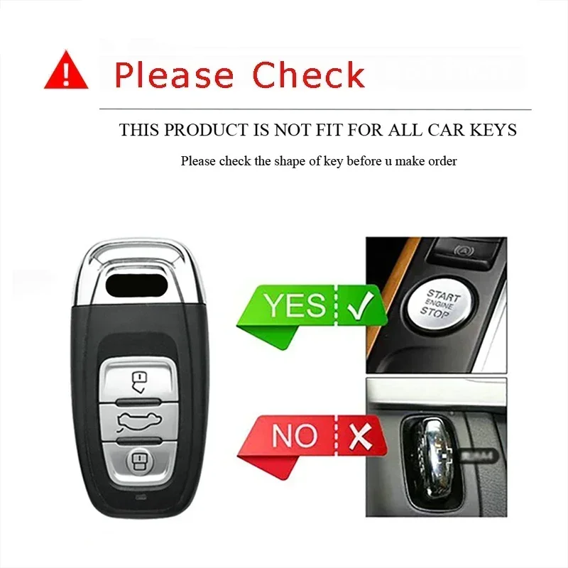 Zinc Alloy Leather Car Remote Key Case Cover Protection Shell for Audi A8 Logo d3 d4 d5 4e 4h Keyless Keychain key case key case cover car key shell remote control case cover