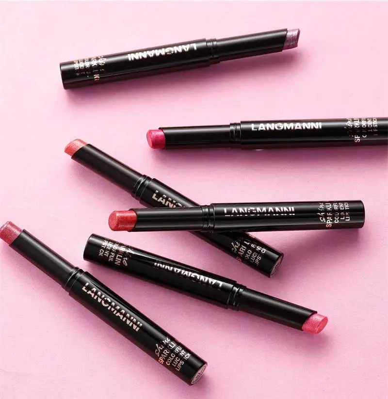 Glitzer Diamant Lippenstift Wasserfest Langanhaltend Feuchtigkeitsspendend_voghion.com