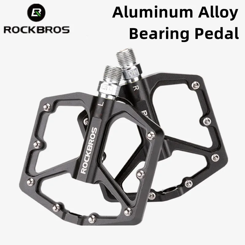 ROCKBROS Bike Pedals MTB Road Lightweight Carbon Fiber Seal Bearing Flat Pedal 