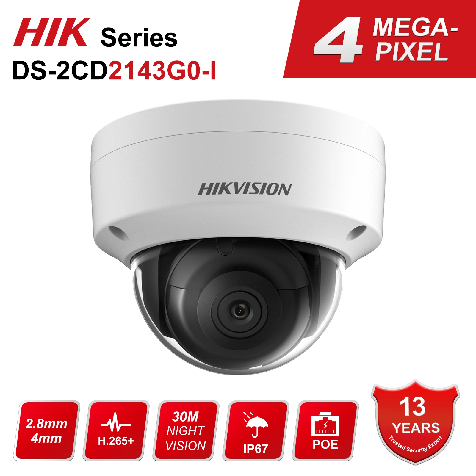 Hikvision 4mp Ds-2cd2143g0-i Dome Cctv Ip Camera Poe Cmos Ir Network ...