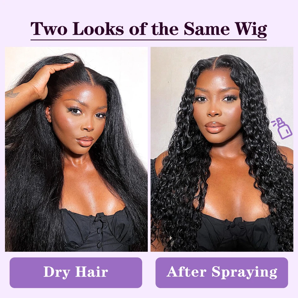Water Curly Human Hair Wigs 5x5 Lace Closure Wig Glueless Lace Front Human Hair Wigs for Women Wet And Wavy Curly