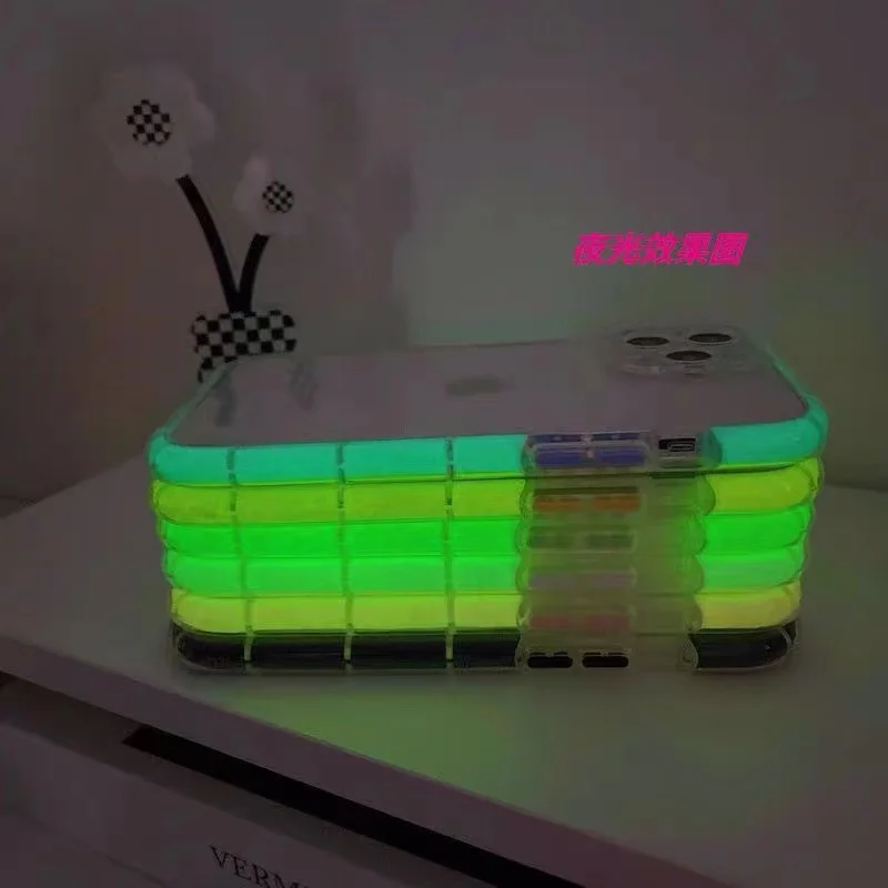 Premium Shockproof Transparent Phone Case with Night Light Bumper Cover