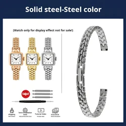 Rose Gold Women's Stainless Steel Fashion Bracelet Watchband - 16mm (Silver)
