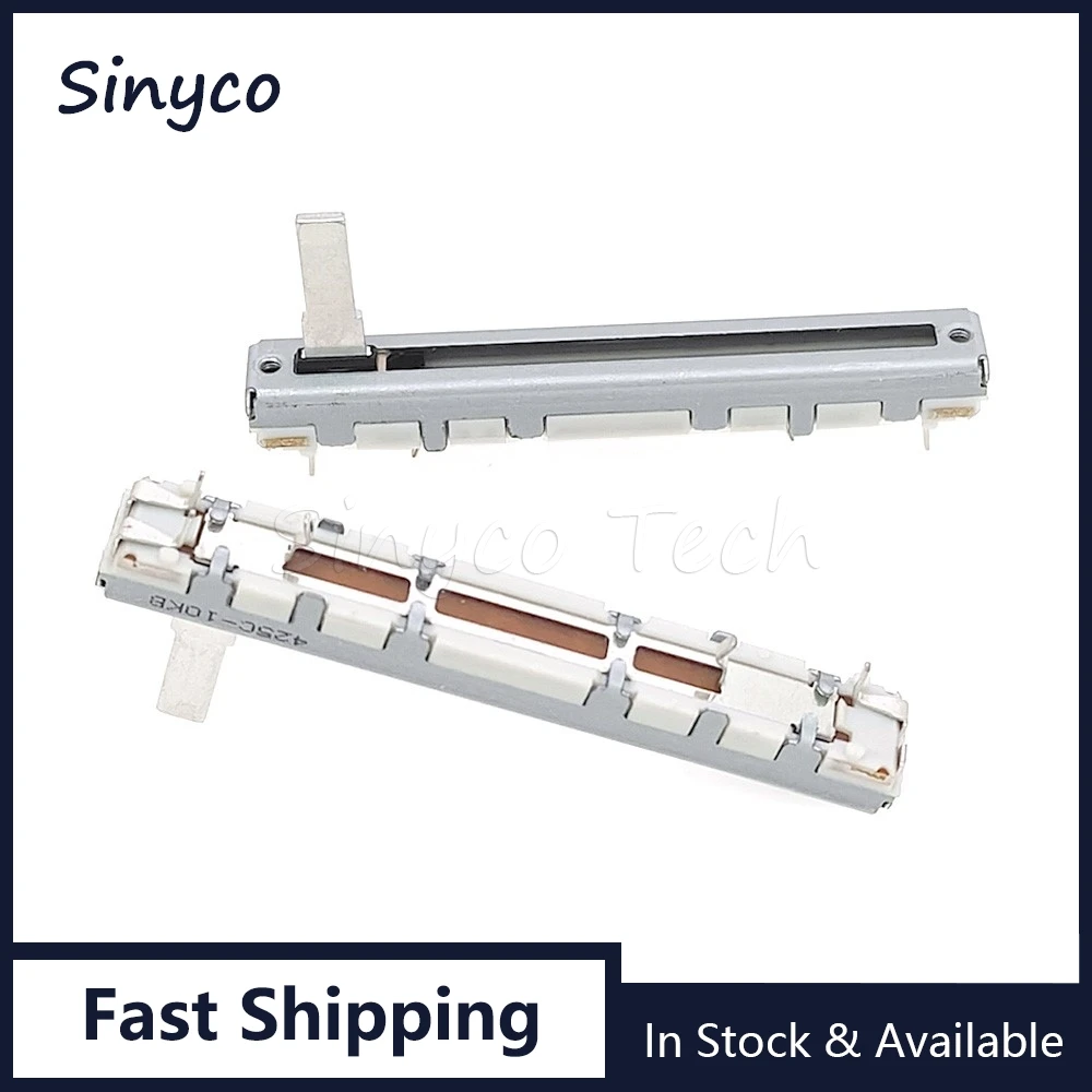 1PCS 6CM 스트레이트 슬라이딩 전위차계 B10K 60MM RS45111A6A08 모노 믹서 속도 제어 페이더 10KB 핸들 길이 15mm