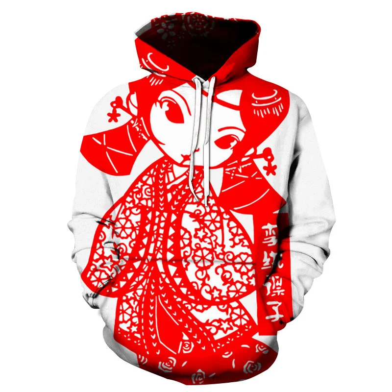 thumbnail image 1 of Sudadera con capucha con estampado 3D de cultura china para hombre, sudadera con patrón de papel divertido, camisetas de calle Harajuku, jerséis de manga larga de otoño, 1 of 4