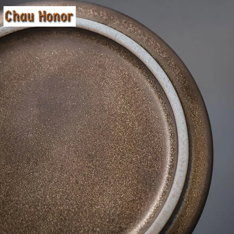 Japanese Gilded Rust Glaze Ceramic Tea Caddy Sealed Jar Storage Box Food Container Storage Tank Tea Box Tea Organizer Candy Jar