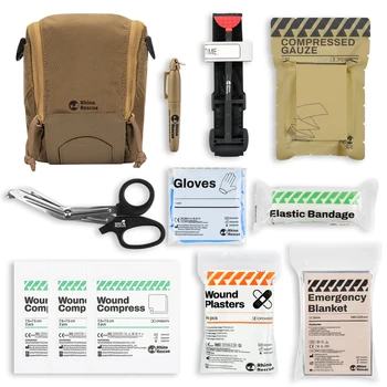 Kit tattico RHINO RESCUE MOLE IFAK |   Laccio emostatico, garza compressa |   Compatibile con MOLLE per EMS, sopravvivenza e gamma 1