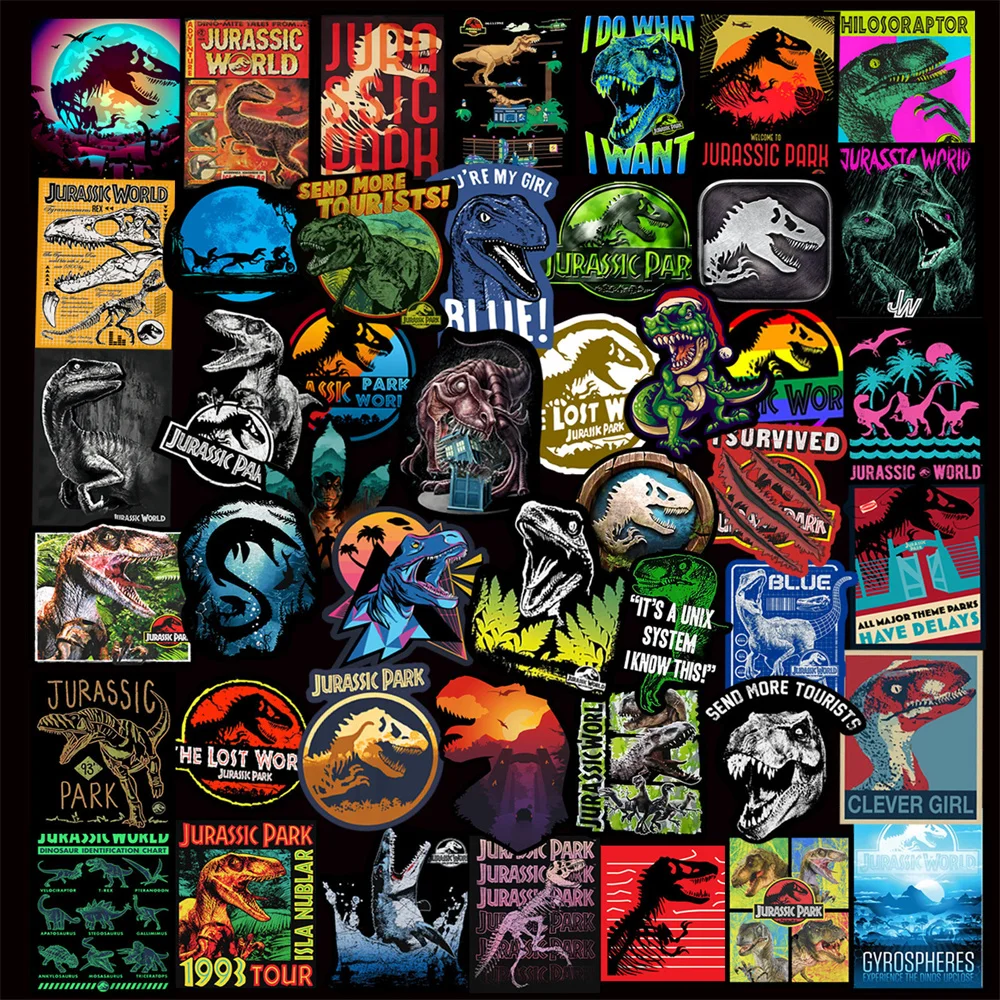 10/30/50pcs Jurassic Dinosaur Series Cartoon Graffiti Stickers For Gifts Toys Luggage Laptop Ipad Skateboard Stickers Wholesale