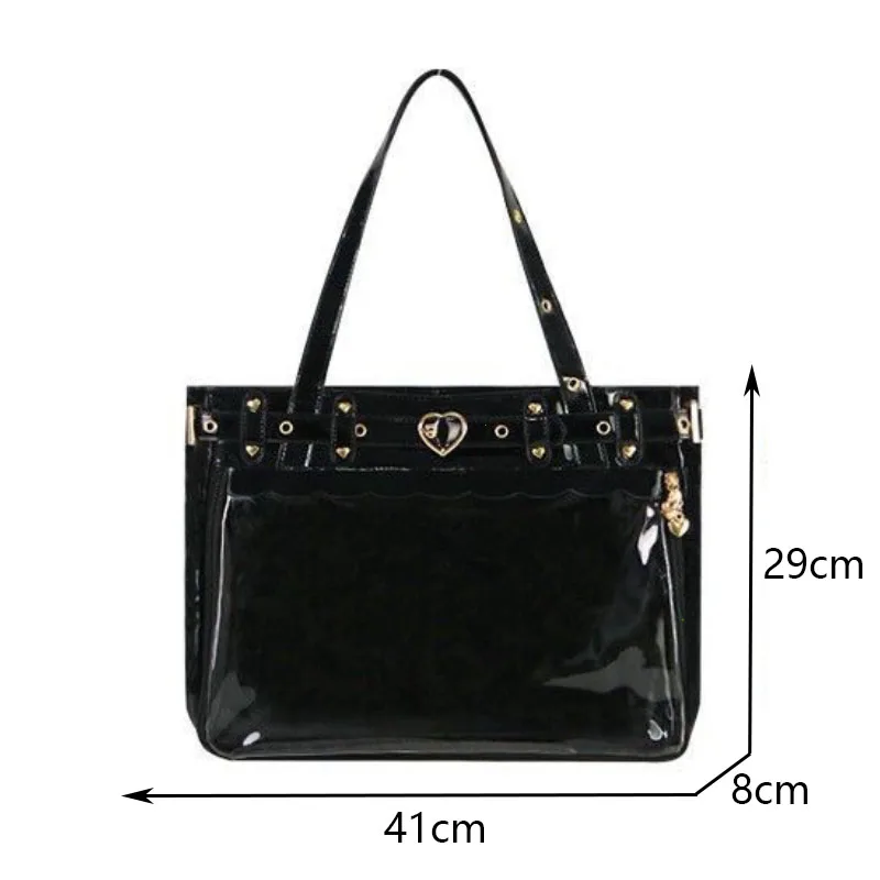 New Original Spicy Girl Cool Ita Bag Large Capacity Transparent Pain Layer Crossbody Bag Love Chain Ulzzang Shoulder Bag Handbag