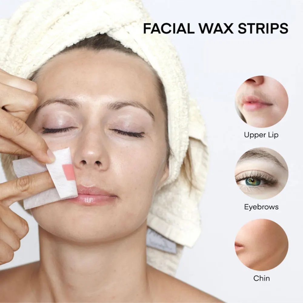 Facial Wax Strips, Depilatory Wax Strips For Hair Removal Wax Paper Cold Wax Strips Paper For Face Neck Arm Leg Body Beauty Tool 5
