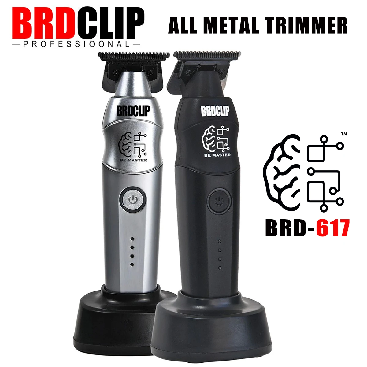 Description Picture 2 of itemBRDCLIP BRD617 All Metal Professional Men's Hair Trimmer Electric Clipper DLC Ceramic Blade Salon Finisher Machine