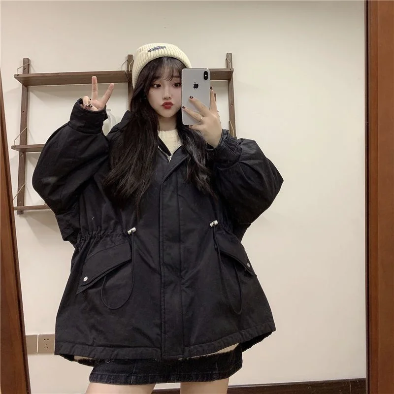 Fashion Versatile Parker Cotton Coat Women's Autumn Winter Coat Korean Version Loose Thickened Cotton Coat Popular Cotton Coat