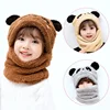Winter Children Hat Plus Fleece Kids Caps Cartoon Hat For Girls Boys Scarf Thicken Cap Newborn Photography Baby Stuff 1