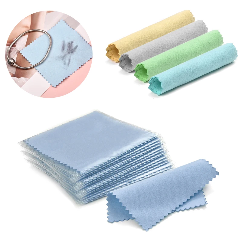 10-50Pcs Sterling Silver Polishing Cloth Silver Color Cleaning