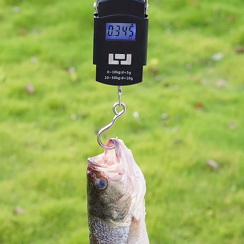 1PC Black 50kg Portable Electronic Portable Luggage Scale LCD Digital Display Screen Express Delivery Scale Hook Mini