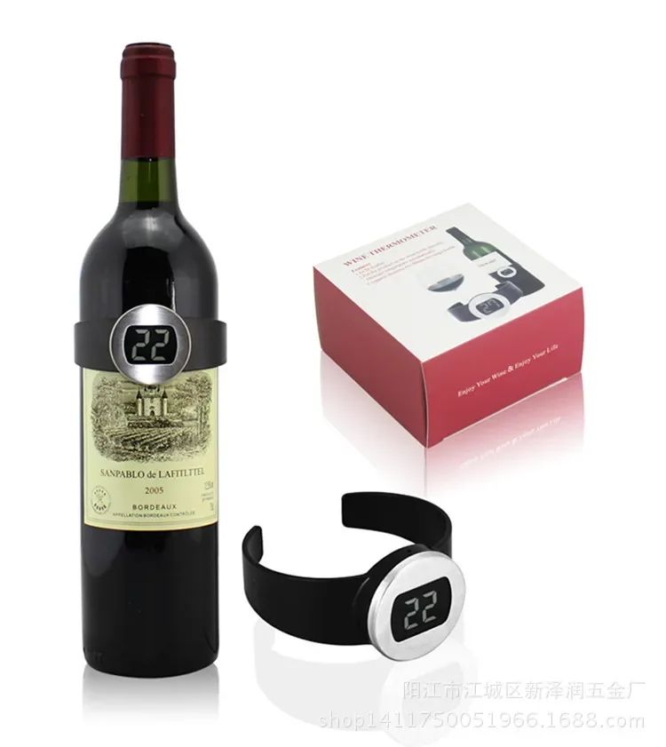 Wine Collar Thermometer Bar Beverage Tool Clever Bottle Snap Thermometer LCD Display clip Sensor for Champagne beer red wine