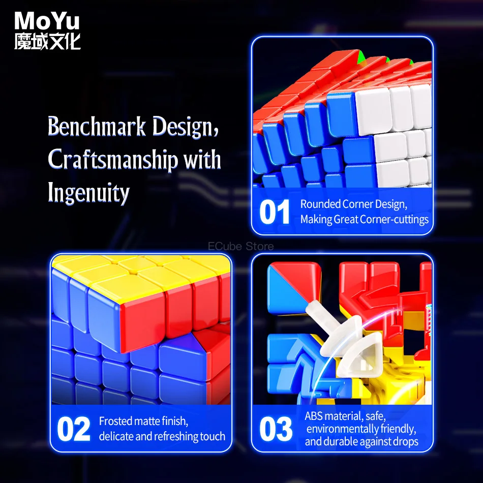 [ECube] MOYU MeiLong 7 V2 7x7x7 자기 매직 스피드 큐브 스티커가 없는 전문 Fidget Toys MoYu MeiLong 6 Cubo Magico