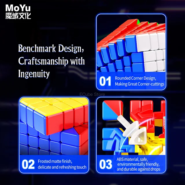 [ECube] MOYU MeiLong 7 V2 7x7x7 Magnetic Magic Speed Cube Stickerless Professional Fidget Toys MoYu MeiLong 6 Cubo Magico 6