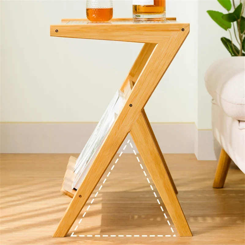 Modern Changhong Glass Coffee Tables Nordic Bamboo Sofa Side Table Living Room Apartment Coffee Table Creative Corner Tables c