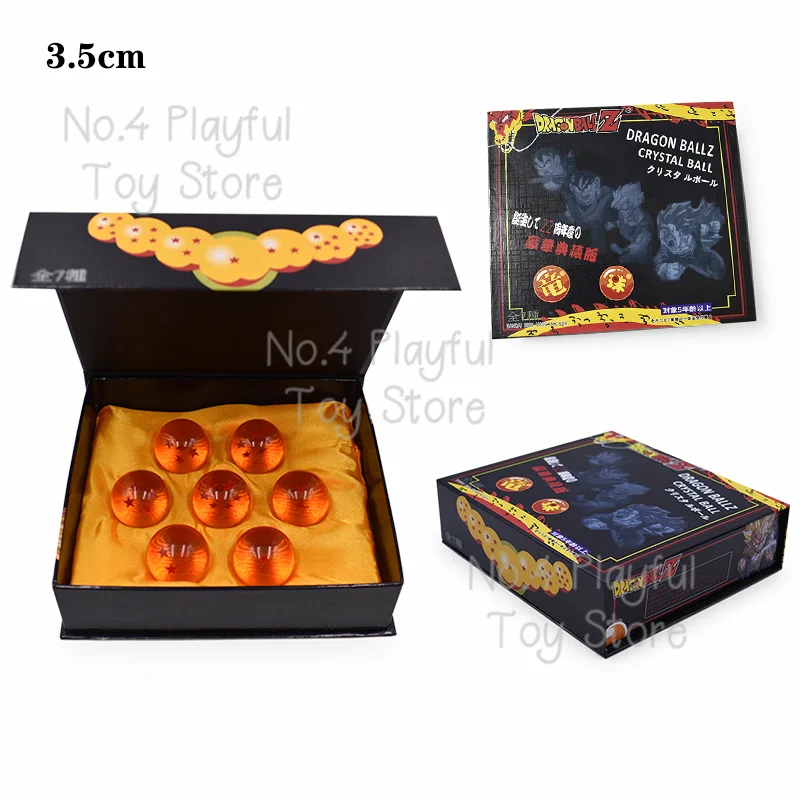 Anime Dragon Ball 3.5CM Seven Stars Slickball Orange Blue Resin Crystal Globe Desktop Ornaments Toys Collection Gift