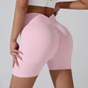 83980-8d3403.jpg Short de Yoga taille haute sans couture pour femmes, Sexy, contrôle du ventre, Leggings courts de gymnastique, respirant, Short d'entraînement de course