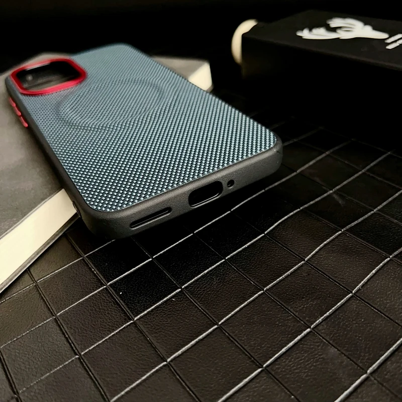 Luxury Magnetic Soft TPU & Nylon Woven Leather Anti-Fingerprint Phone Case