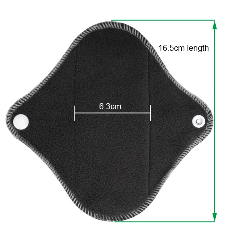 2pcs Small washable bamboo charcoal sanitary napkin leak-proof and breathable aunt's towel reusable cloth sanitary napkin