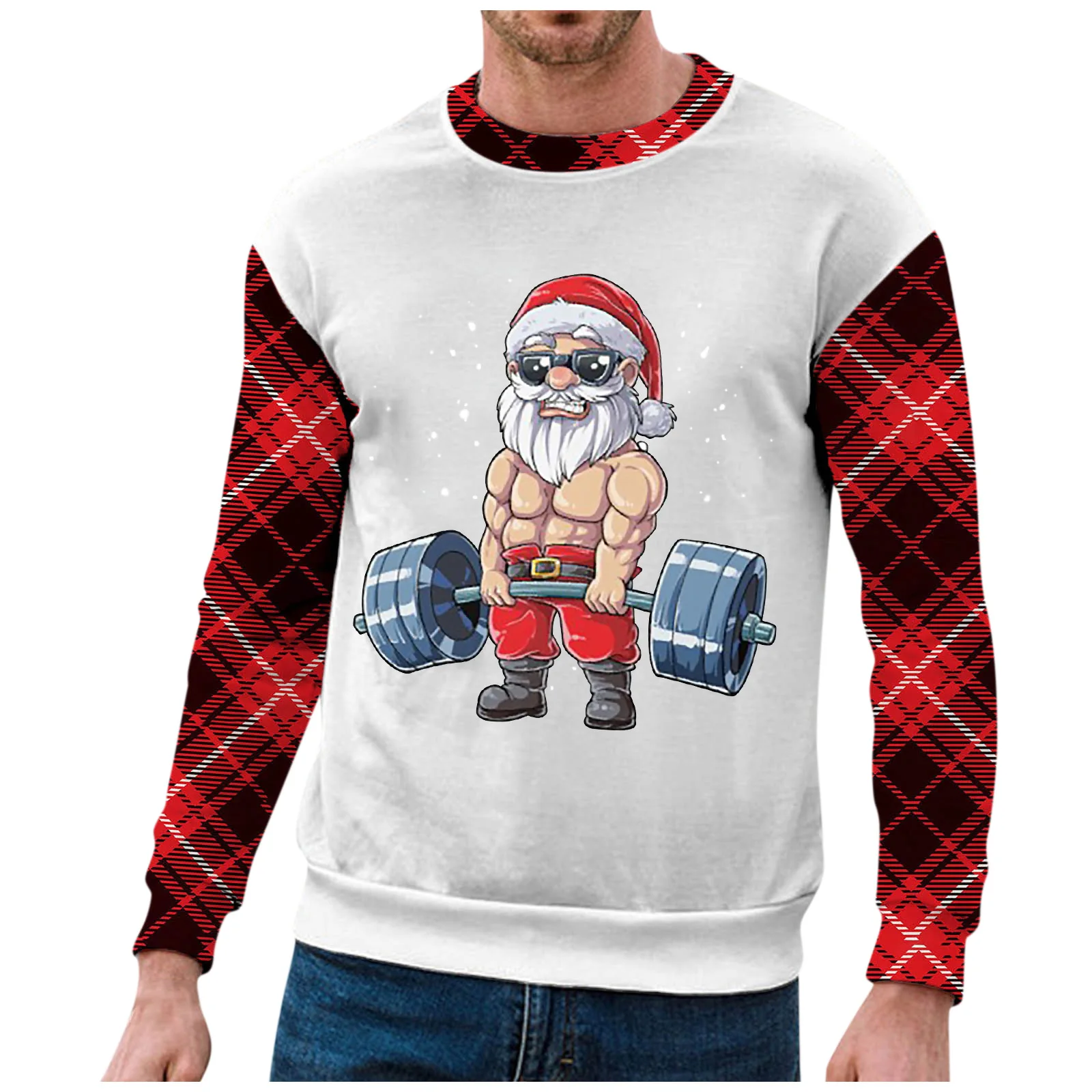 

Men Harajuku Santa Claus Print Sweatshirts Christmas Hip Hop O Neck Pullovers Autumn Fashion Casual Long Sleeve Tops
