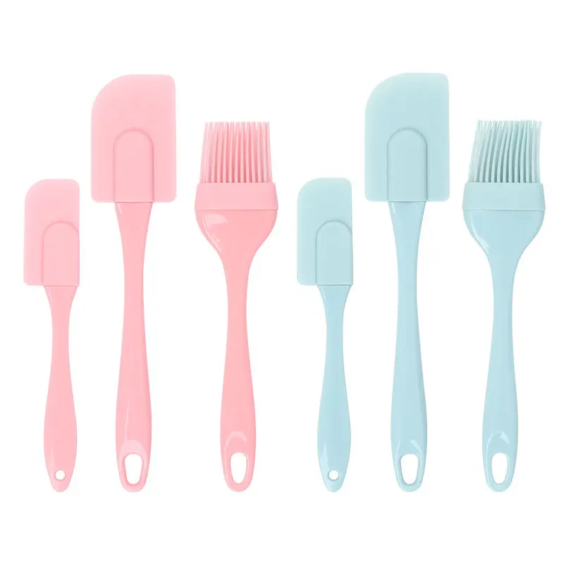 3PCS Non-Stick Silicone Cream Scraper Bread Cake Butter Spatula Mixer Oil Brush With PP Handle Cake Spatula Kitchen Baking Tool