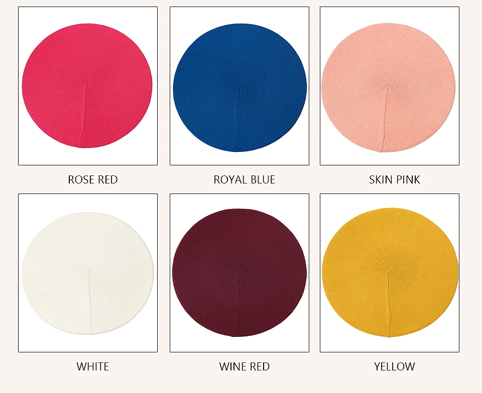 Hot Sale Geebro Women's Cashmere French Hat Causal Plain Knit Wool Soft Berets for Ladies Knitted Artist Beret Cap Hats_voghion.com