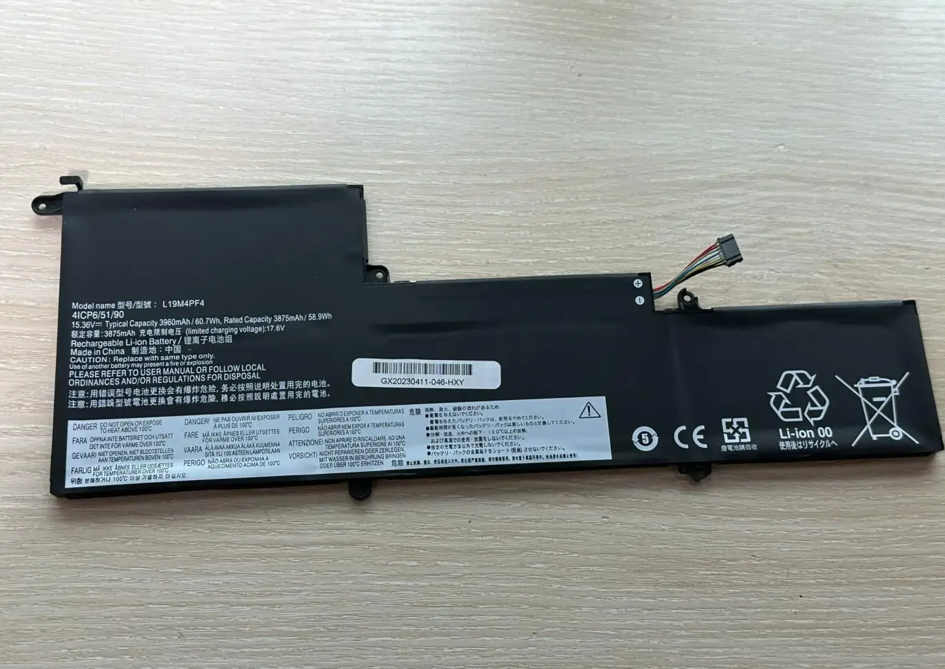 Bateria do Portátil Magro de Lenovo Ideapad L19m4pf4 L19d4pf4 L19c4pf4 L19c4pf4 5b10w65297 714iil05 7-14are05 15.36v 6wh - Imagem 5