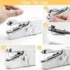 1pc Mini Portable Handheld Sewing Machine, Quick Stitch Tool for Fabric, Cloth, Clothing 3