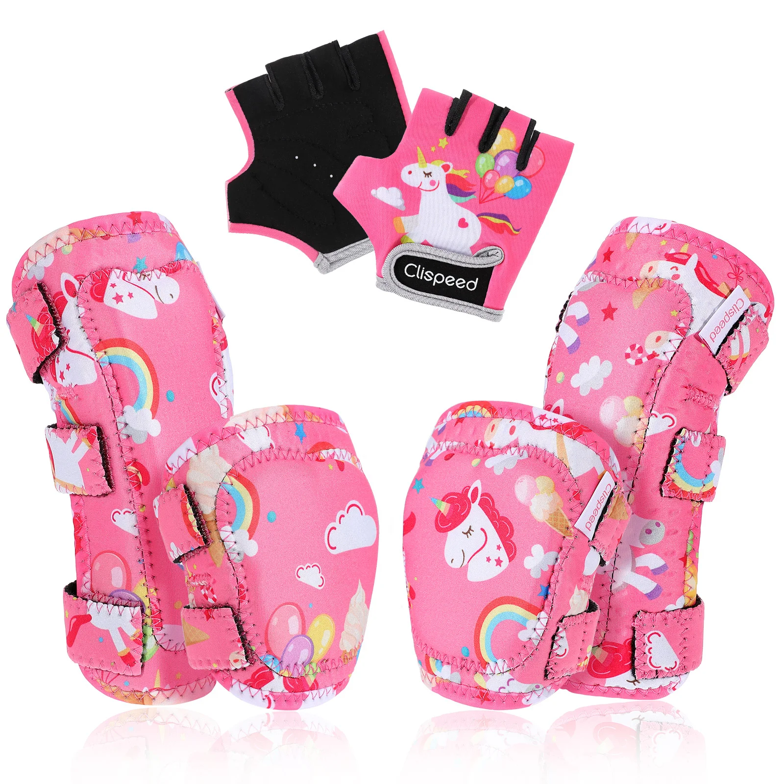 

Pads Knee Unicorn Kids And Elbow Pad Kneepads Hand Skating Wrist Rainbow Pink Toddler Girls Gear Protection Bike Set With