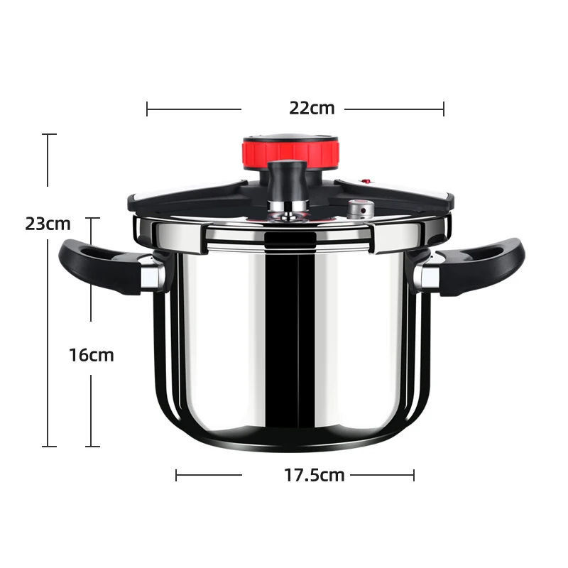 5L/6L 304 Stainless Steel Pressure Cooker Cookware Quickly Safety Cooking Kitchen Cooking Pot for Family Home Camping Outdoor images - 6