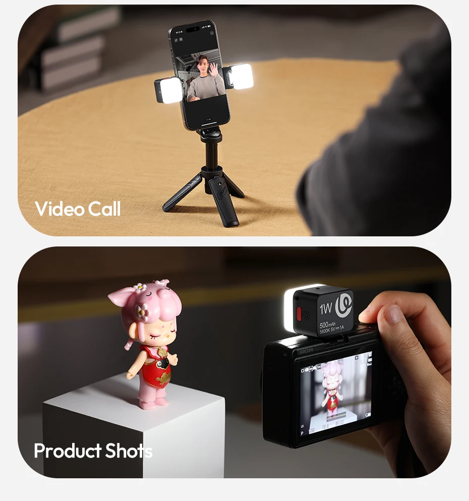 Cube Light Fill Light Video Light for Smartphone Camera for DJI Osmo Action 5/4/