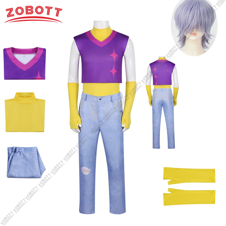 Bi Bi Hou Saja Boys Mystery Cosplay Peluca Violeta 35cm Disfraz De