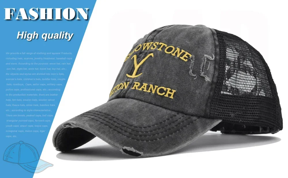 Baseball Cap Embroidered Duck Tongue Ponytail Sunshade Wide Brimmed
