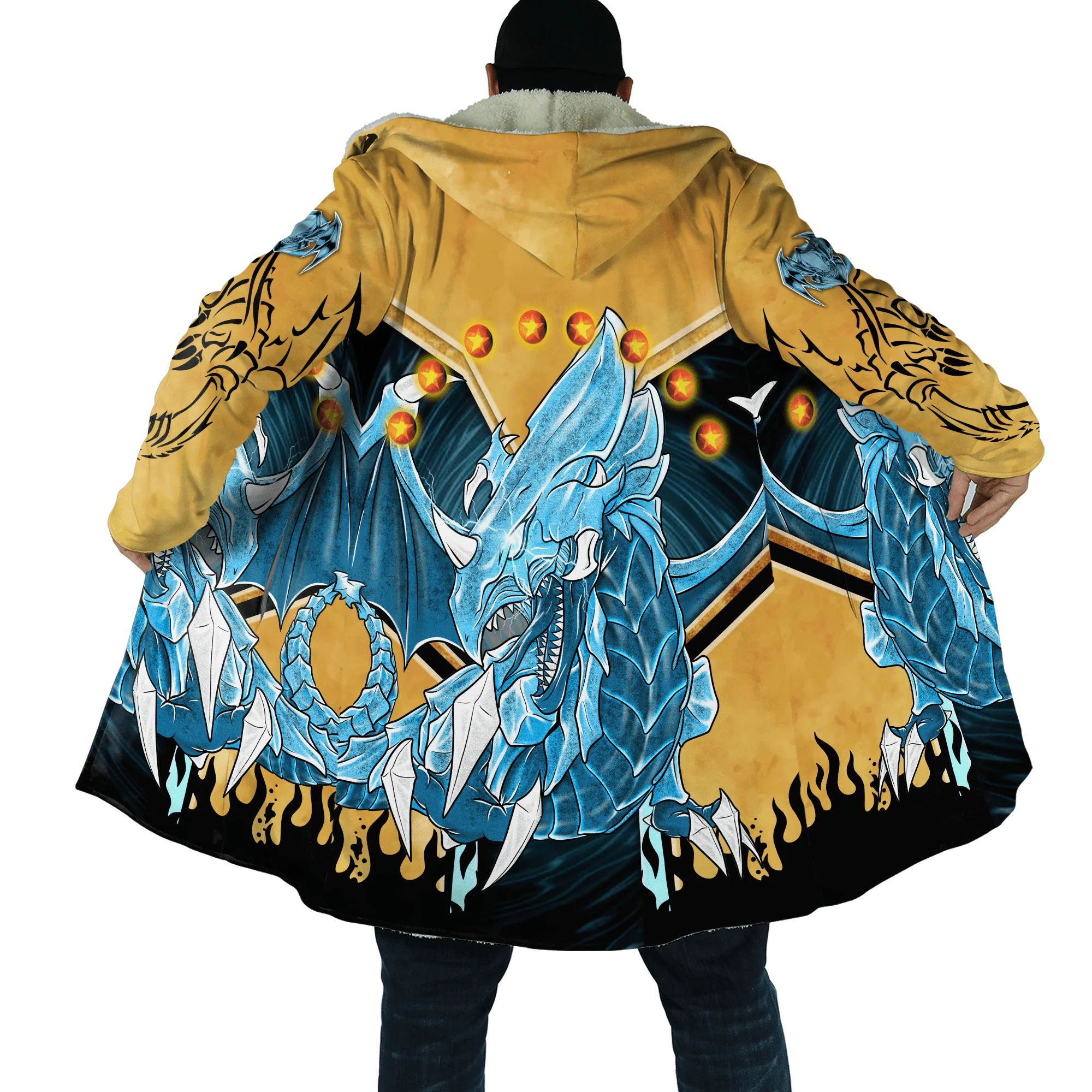 PLstar Cosmos Mens Cloak Tattoo Skull Dragon 3D All Over Printed Fleece Hooded Cloak Unisex Casual Thick Warm Cape coat PF72 6
