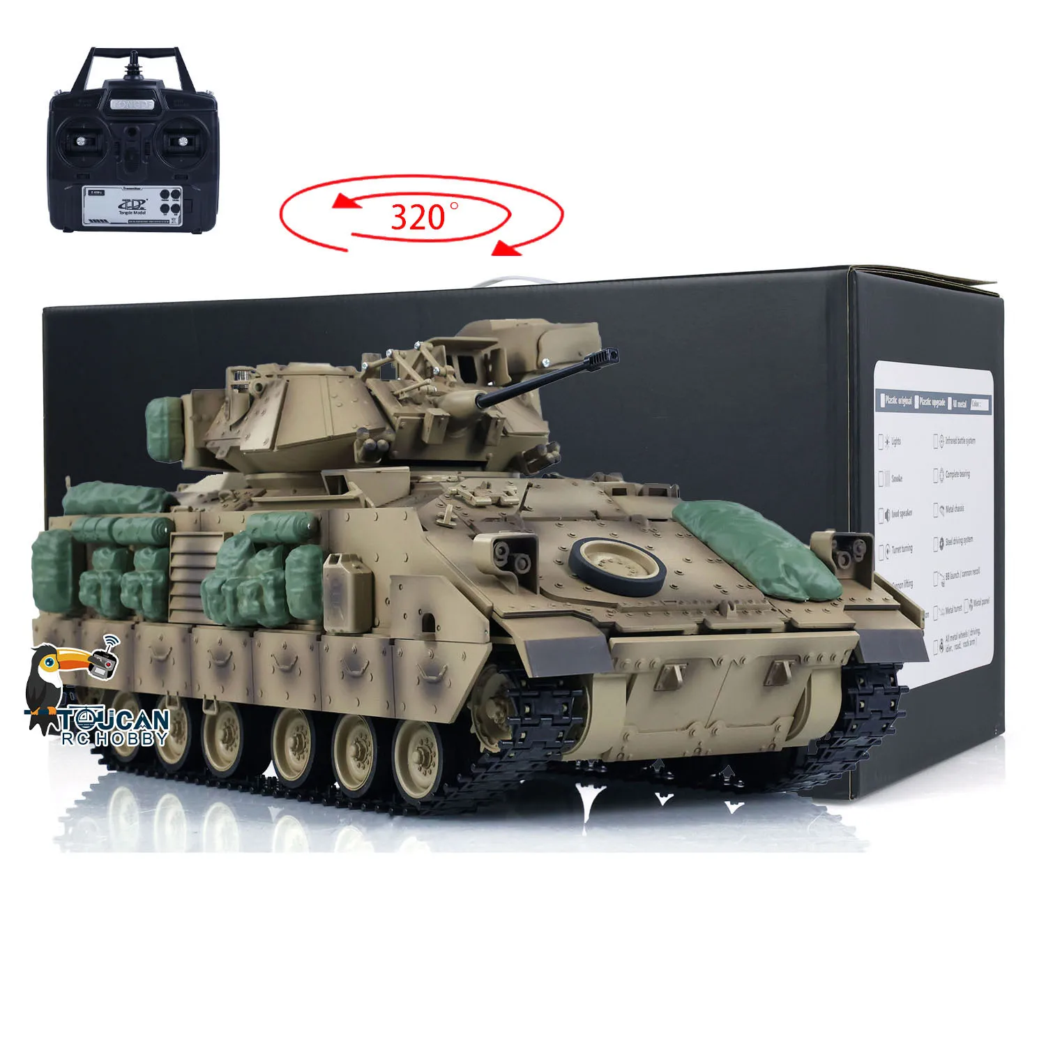 1/16 Tongde RC Battle Tank M2A2 Bradley Electric Infantry Fighting TOUCAN Control Vehicle Ready to Run Model Toy for Boy TH23307 5