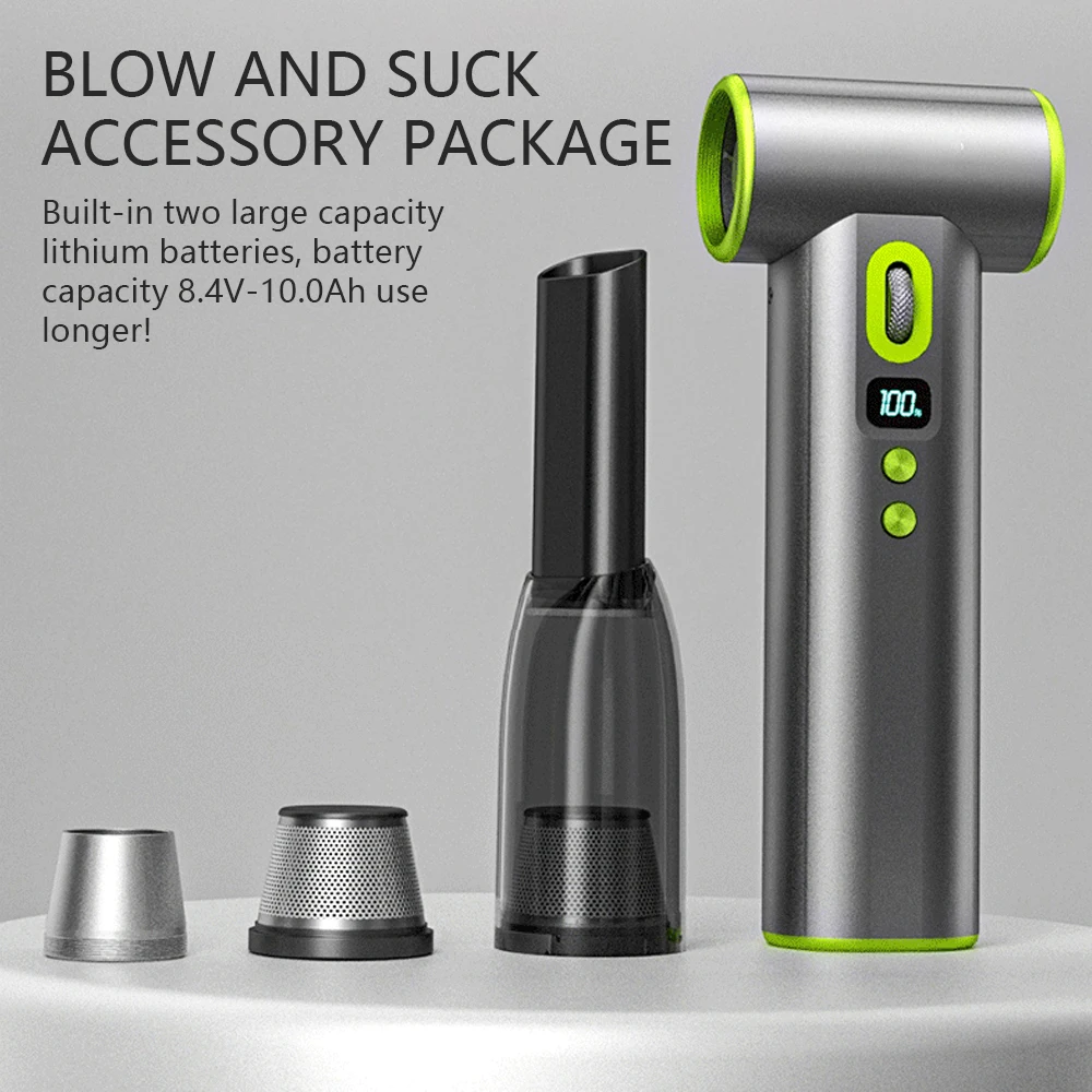 200000 RPM Turbo Blower Fan 4-in-1 Multi-Function Tool for Blowing Vacuuming Inflating Dusting